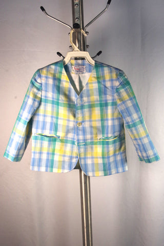 Vintage Imp Originals Inc Children's Sky Blue Plaid Sport Coat - Sz 4