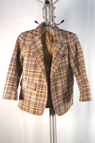 Vintage Jasen Brooks by Farah Children's Plaid Sport Coat - Sz 4
