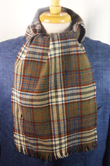 Glenscot Scottish New Wool Blue-Gray Plaid Scarf