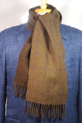 Ralph Lauren Polo Green Two-Sided Plaid Wool-Nylon Scarf