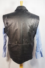Harley Davidson Santa Ana Black Leather Biker Vest - Size 44