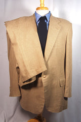 Polo Ralph Lauren Tan Houndstooth Suit - Sz 44R