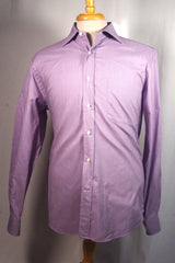 Breuer Italian Purple Pinstriped Cotton Dress Shirt - Sz 17 (43)