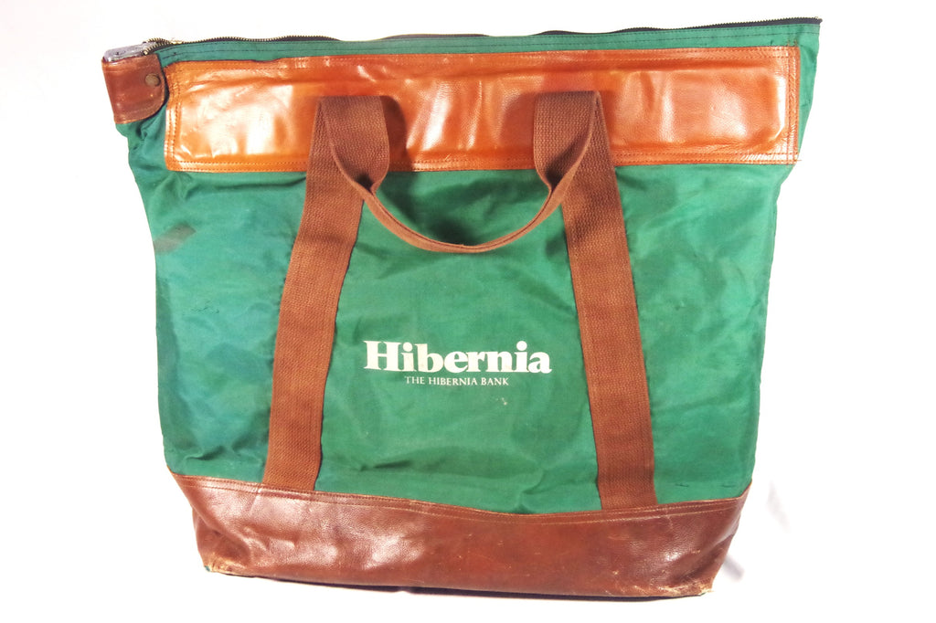 Roomy Vintage Green Hibernia Bank Bag