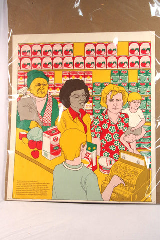Vintage "How Do People See Each Other?" Pop Art Grocery Store Print