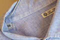 Beautiful Loro Piana Blue Linen Dress Shirt - Sz XXL