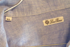 Stunning Loro Piana Blue Linen Dress Shirt - Sz XL