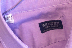 Breuer Italian Purple Pinstriped Cotton Dress Shirt - Sz 17 (43)