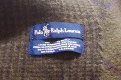 Ralph Lauren Polo Green Two-Sided Plaid Wool-Nylon Scarf