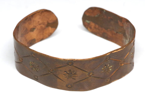 Vintage Southwestern Patterned Copper Bracelet