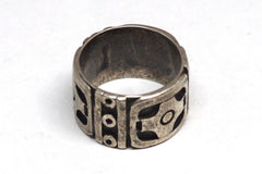 Stunning Vintage Taxco Cross-Patterned Sterling Silver Ring