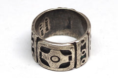 Stunning Vintage Taxco Cross-Patterned Sterling Silver Ring