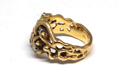 Beautiful 14kt Gold Nugget Diamond Ring