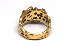 Beautiful 14kt Gold Nugget Diamond Ring