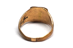 Classic 1/10 14kt Gold Shell Mexican Shield Class Ring