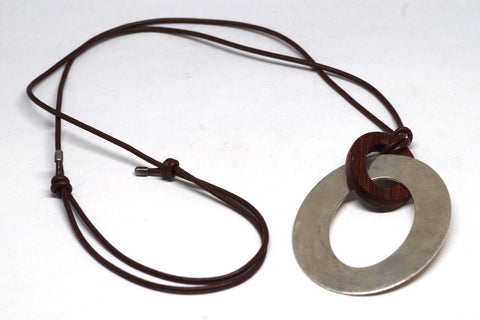 Impressive Tane Oval Loop Sterling Silver Necklace