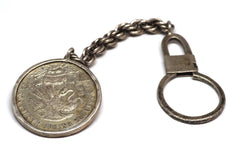 1968 Mexican Olympics Commemorative Silver Coin Keychain