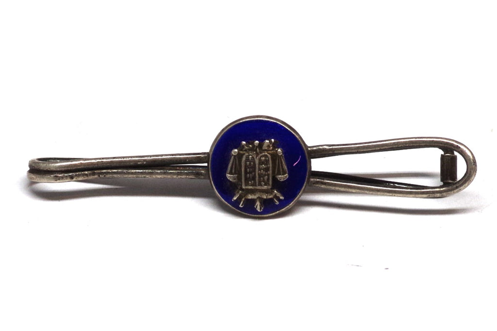 Flattering Blue Scales of Justice Tie Bar
