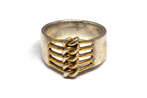 Graceful Tane Braided Two-Tone Sterling Silver Ring