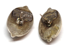 Vintage Taxco Modernist Rounded Sterling Silver Earrings