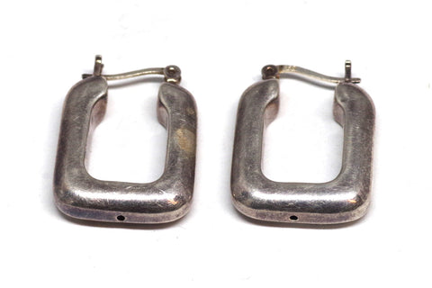 Lightweight Mexican Rectangular Sterling Silver Earrings