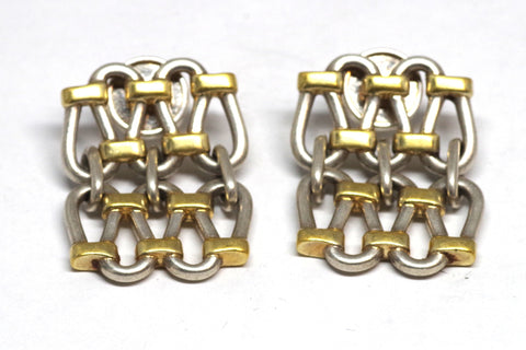 Stunning Tane Two-Toned Sterling Silver Chaining Earrings