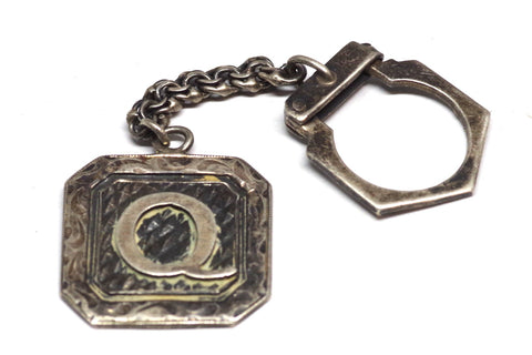Vintage "Q" Mexican Sterling Silver Keychain