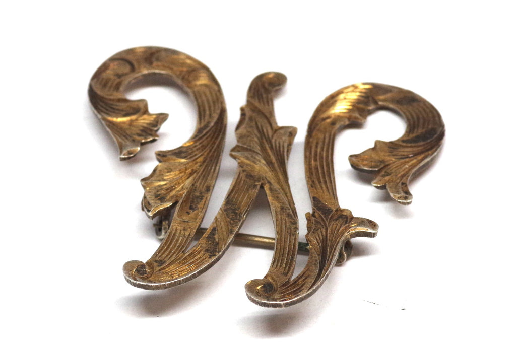 Art Nouveau Taxco Sterling Silver "W" or "M" Pin