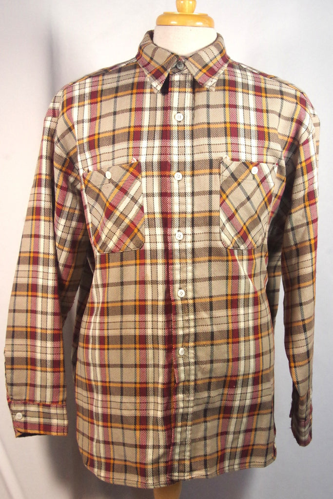 Heavy Duty Big Yank Distressed Plaid Work Shirt - Sz 17