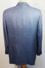 Kiton Napoli Nieman Marcus Blue Cashmere-Silk-Linen Blazer - Sz ~44