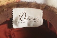 Classy Vintage Deborah Exclusive Mink Pillbox Hat and Scarf Set - Sz 6 3/4