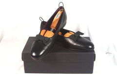 Ralph Lauren Edward Green Purple Label Black Calf Bow Men's Pumps - Sz 12D