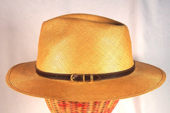 Gorgeous Brooks Brothers Leather Strapped Straw Hat - Sz ~7 1/2