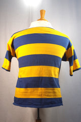 Vintage Yellow and Blue Short-Sleeved Rugby Polo Shirt - Sz XL
