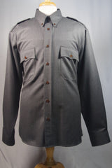 J. Peterman Gray Wool Military Style Shirt - Sz XL