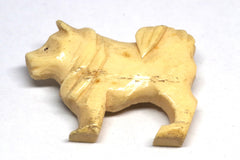 Elegant Vintage Husky Carved Bone Pin