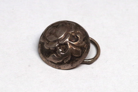 Lovely Vintage Silver Rose Button