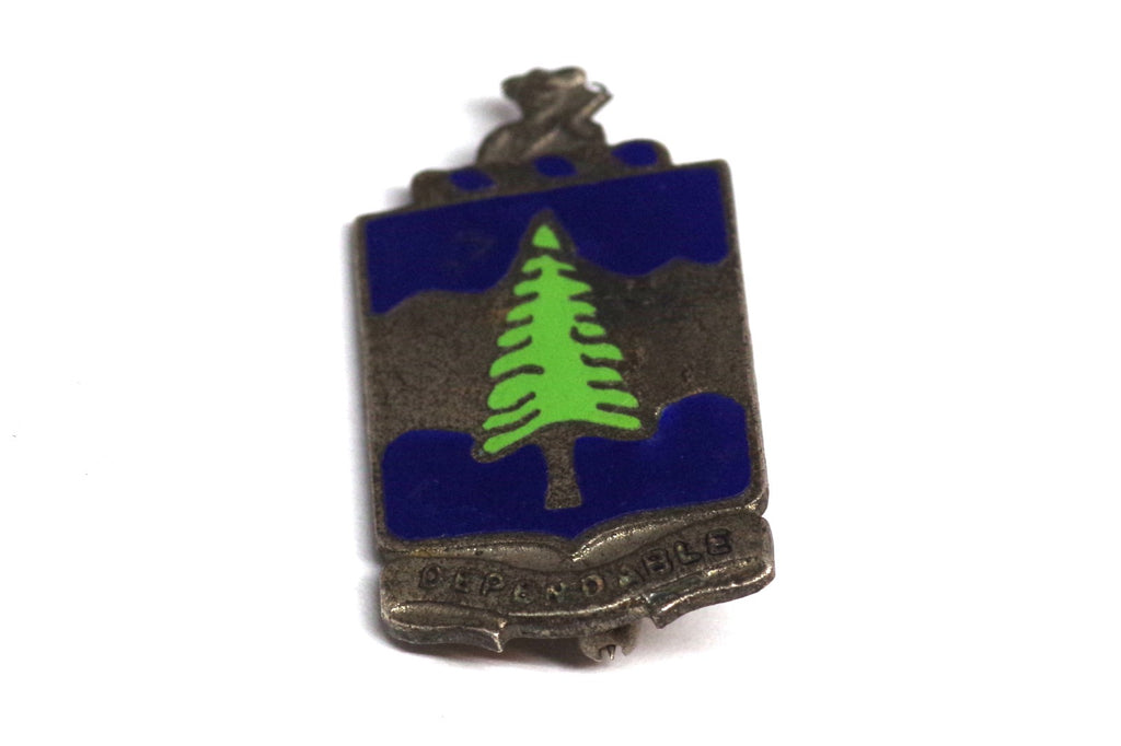 WWII 383rd Infantry Regiment Sterling Silver and Enamel Crest Pin
