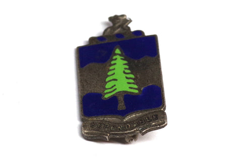 WWII 383rd Infantry Regiment Sterling Silver and Enamel Crest Pin