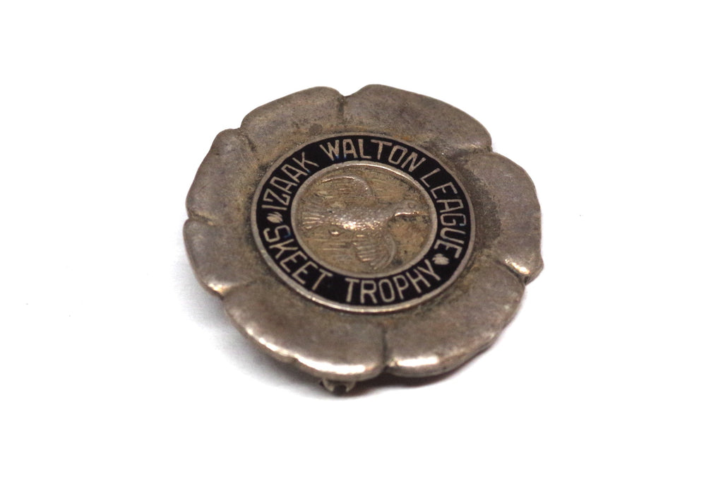 Vintage Sterling Silver Izaak Walton League Skeet Trophy Pin