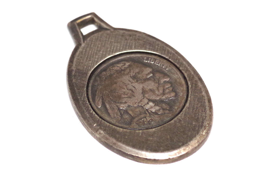 Classic Buffalo Nickel Silver Key Fob