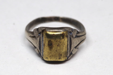 Elegant Two-Toned Sterling Silver Ring