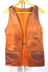 Jaunty Handmade Leather Vest - Sz ~37