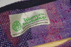 Stunning Weaver's Workshop Irish Handwoven Purple Wool Poncho - Sz L