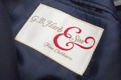 Sleek G.B. Harb & Son Japanese Hand-Tailored Navy Blue Wool Suit - Sz 42L