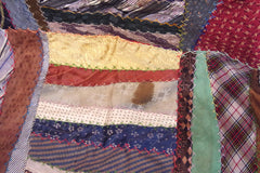Magnificent 1930s-1940s Silk Necktie Crazy Quilt