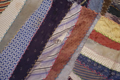 Magnificent 1930s-1940s Silk Necktie Crazy Quilt