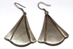 Large Taxco Triangular Sterling Silver Earrings