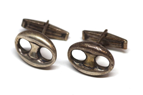 Gorgeous Vintage "Franzi" Sterling Silver Oval Cufflinks