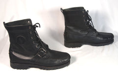 Ralph Lauren Polo Black Belted Ranger Boots - Size 10.5D